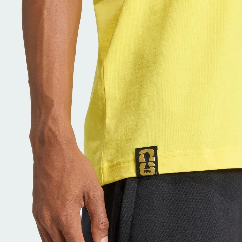 Adidas FIFA World Cup 26 Colombia T-Shirt Men's Yellow Graphic Cotton JAX1849